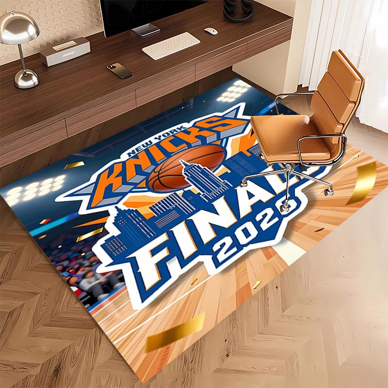 1pc Knicks logo Print Area Rug - Soft, Washable Non-Slip Indoor Mat, Living Room, Home Office Decorative Rug,Office Decorative