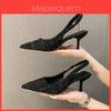Chic High Heel Slide Sandals For Women Summer Dress Casual Footwear