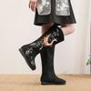 Botas de Mujer hasta la Rodilla Bordadas Otoño Invierno Nuevas con Plush Interno para Mantener el Calor Estilo Étnico de Caña Alta con Cremalleras Botas Hanfu