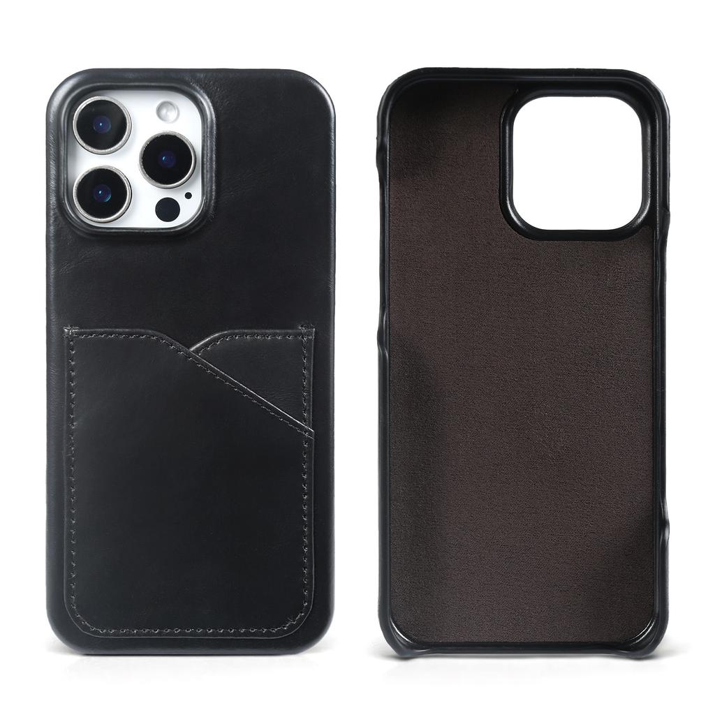 Premium Card Slot Genuine Leather Case For Iphone 16 Pro Max Cases 15 13pro 14pro 12 11 Aesthetic Vintage Phone Back Cover Coque