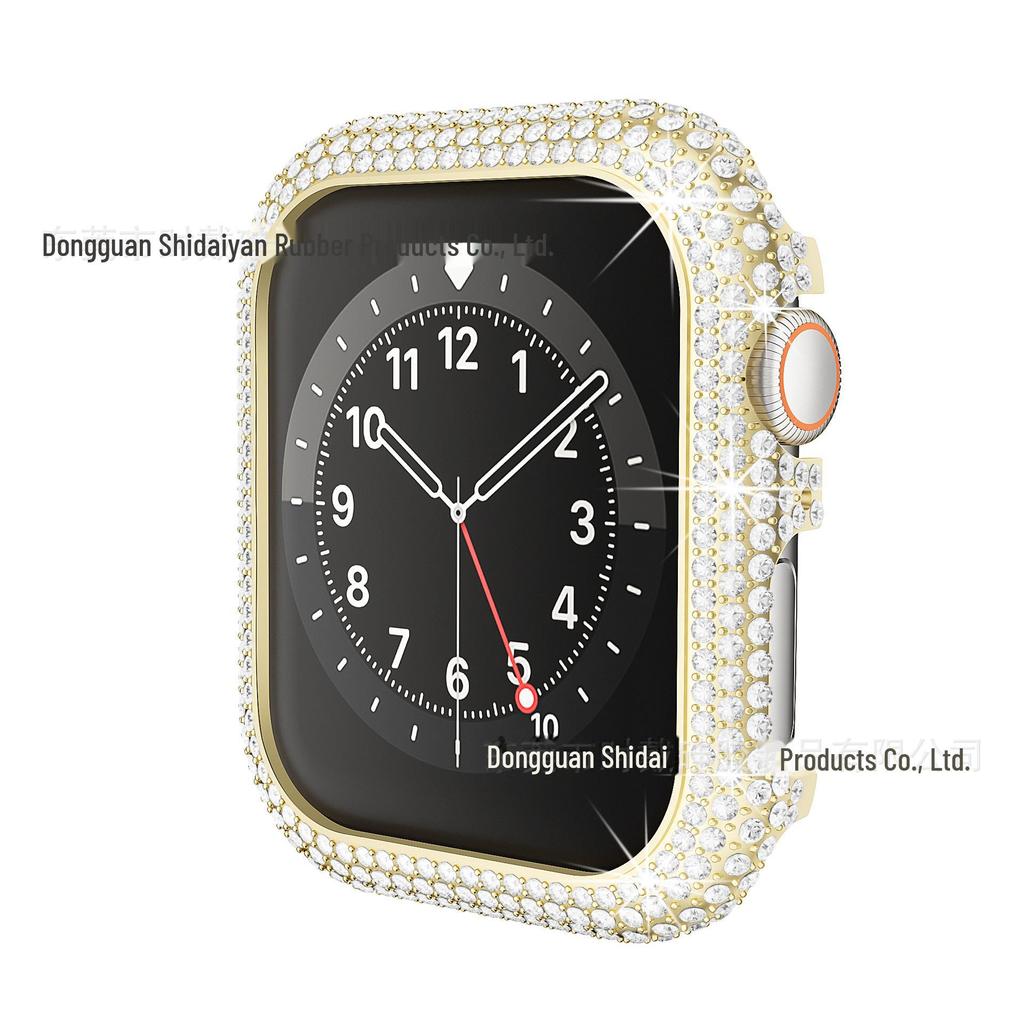 Apple Watch 41/45mm Voll Diamant Metallgehäuse für 4.-9. Generation