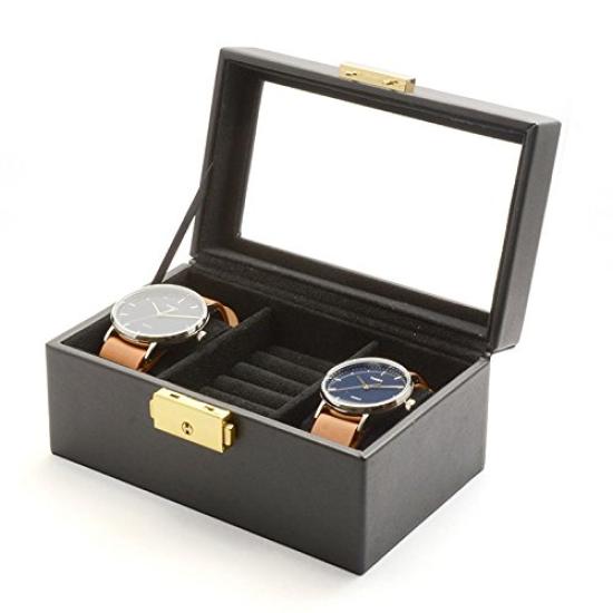 Watch storage watch pair pair collection accessory ring black [Nopple] box, box, watch, box, box, case, storage, [item]