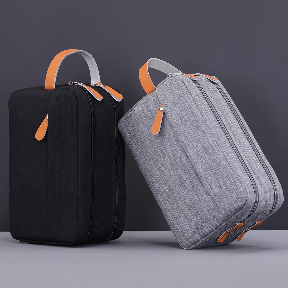 Reis Washbag Ophangbaar Dubbellaags Heren Cosmetische Tas Waterdichte Make-up Pouch Scheertas Voor Zakenreis Toiletartikelen Tas