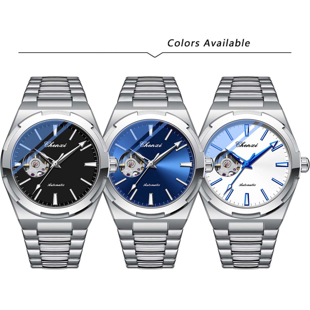 CHENXI Original Brand Mechanical Watches for Man Fashion Classic Stainless Steel Band Waterproof Luminous Automatic Men's Watch