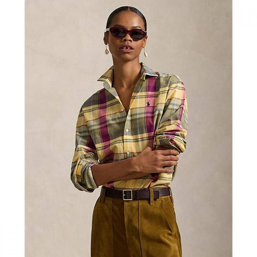 Polo Ralph Lauren Women S Relaxed Fit Cotton Plaid Shirt wmpoShtndo21088700 XXS