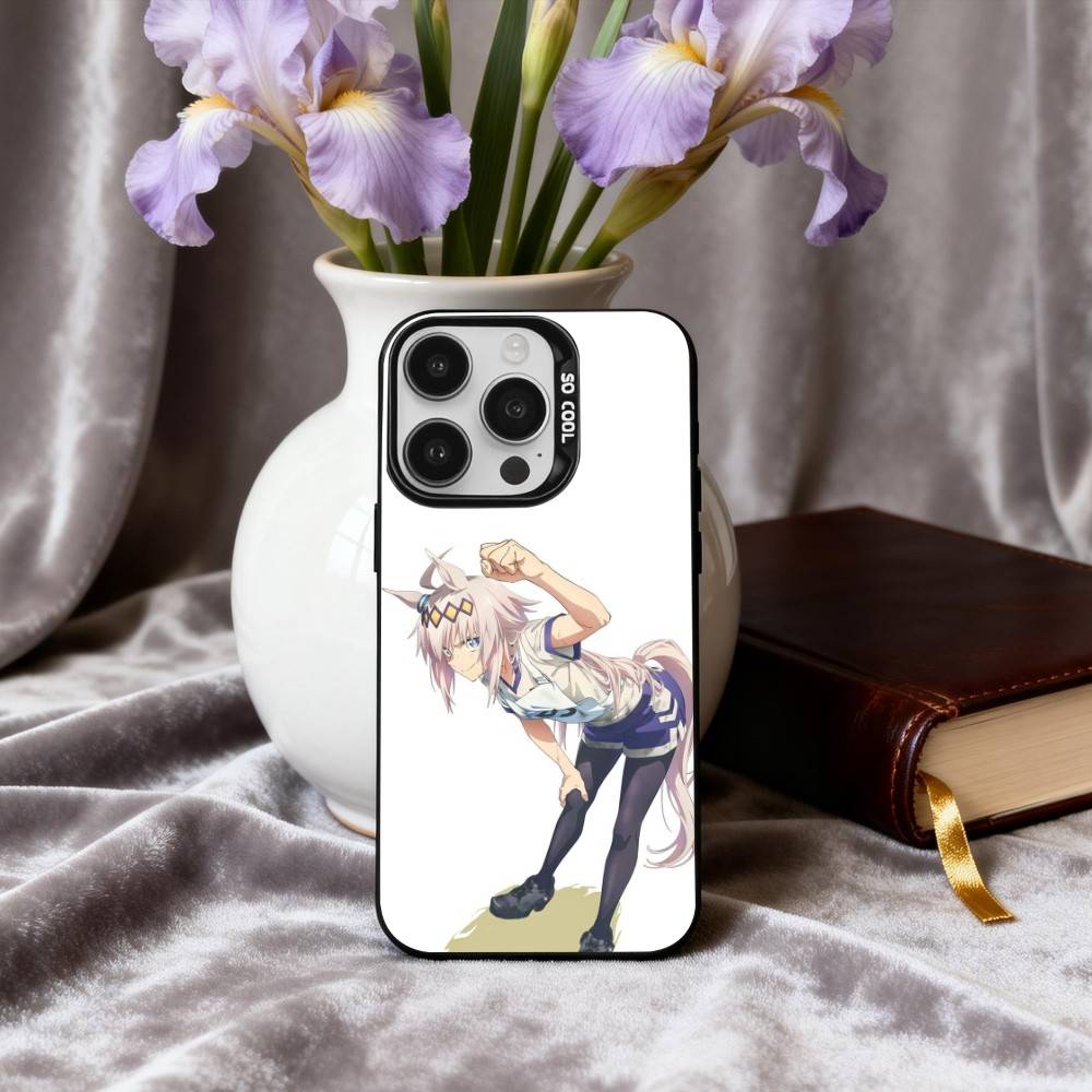 U-Uma Musume Pretty Derby O-Oguri Cap Phone Case For iPhone17,16,15,14,13,12,11 Plus,Pro Max Black Candy silver phone case