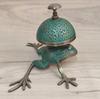 Vintage Brass Frog Desk Bell: Antique Hotel Reception Decor