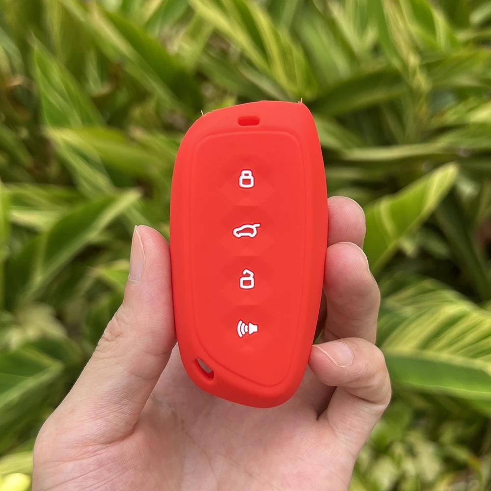 

Rubber Car Key Fob Cover Silicone Protector Case for Haval Beast X Dog XY 4 Button Remte Car Accessories Keychain Holder Shell красный