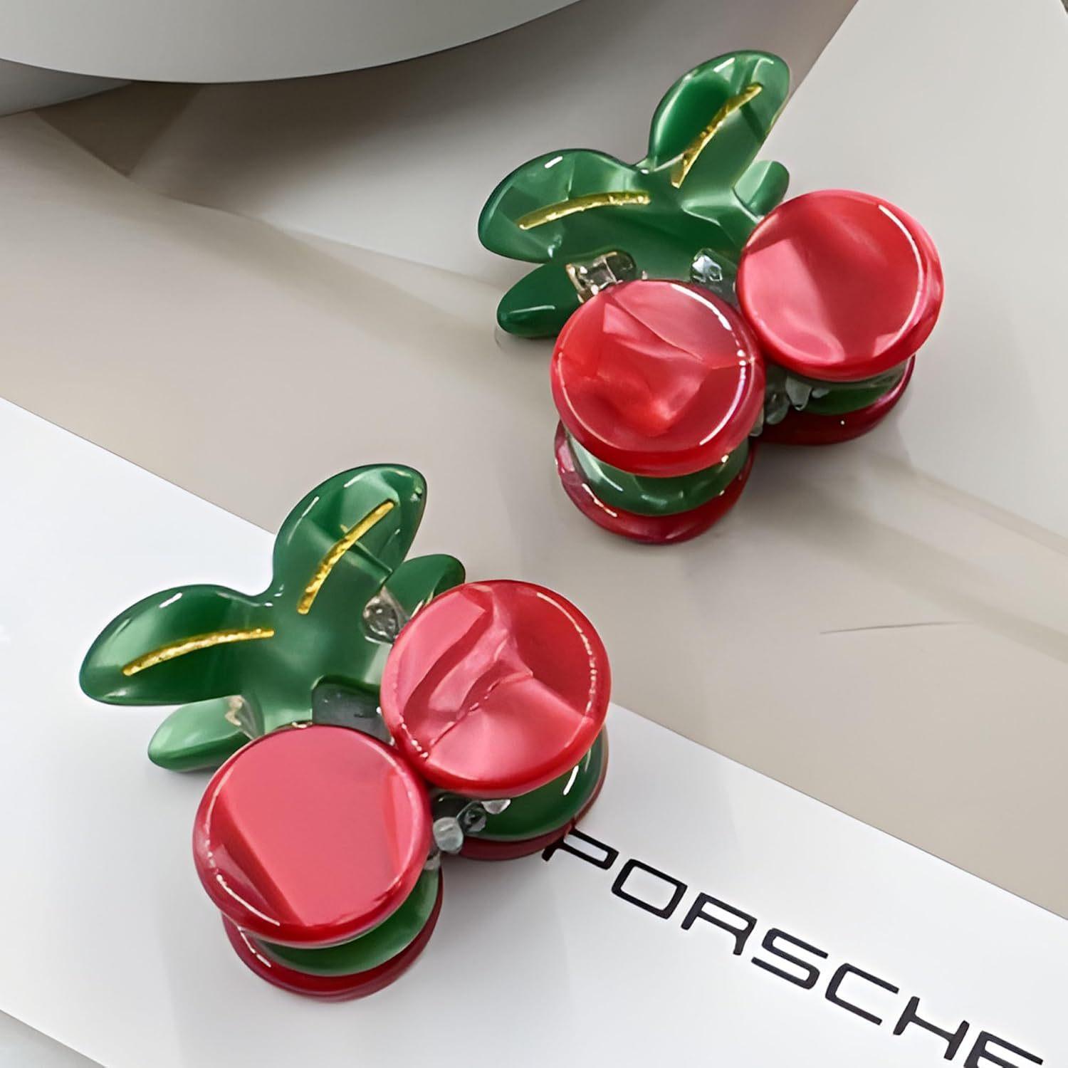 

1pc Acetate Material Cherry Mini Claw Clip Side Bangs Clip Cute Hair Clip Headband