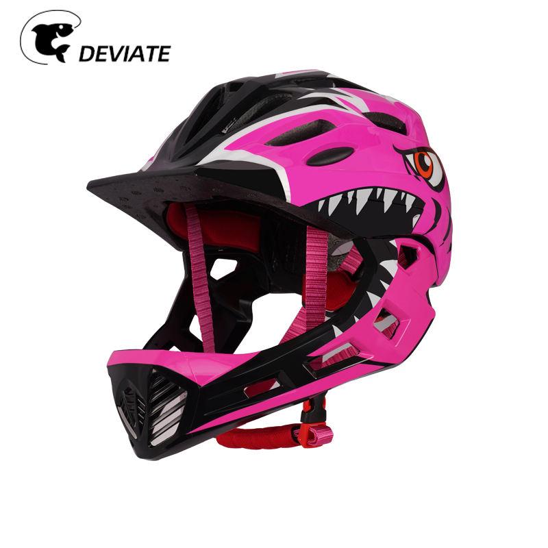 Cool Shape Full Face Bicycle Helmet for Kids for Mountain Biking and Skating Protective ABS Material Kids Bike Helmet