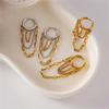 Minimalists Tassels Earrings with Chain Accent Stainless Steel Drop Designs for Everyday Elegant