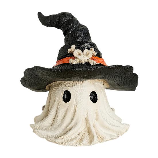 Halloween Ornament Ghost Wearing Witch Shape Statue Indoor Outdoor Display Statue Haunted House Ghost Ornament