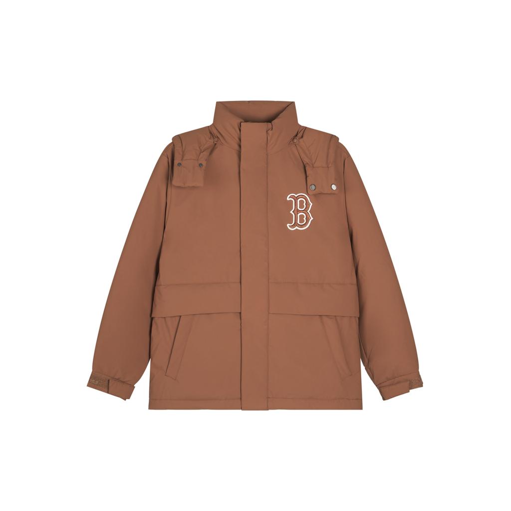 New MLB Boston Red Sox FW24 Down Jacket Mid Length Unisex Brown 3ADJEC736-43BRS