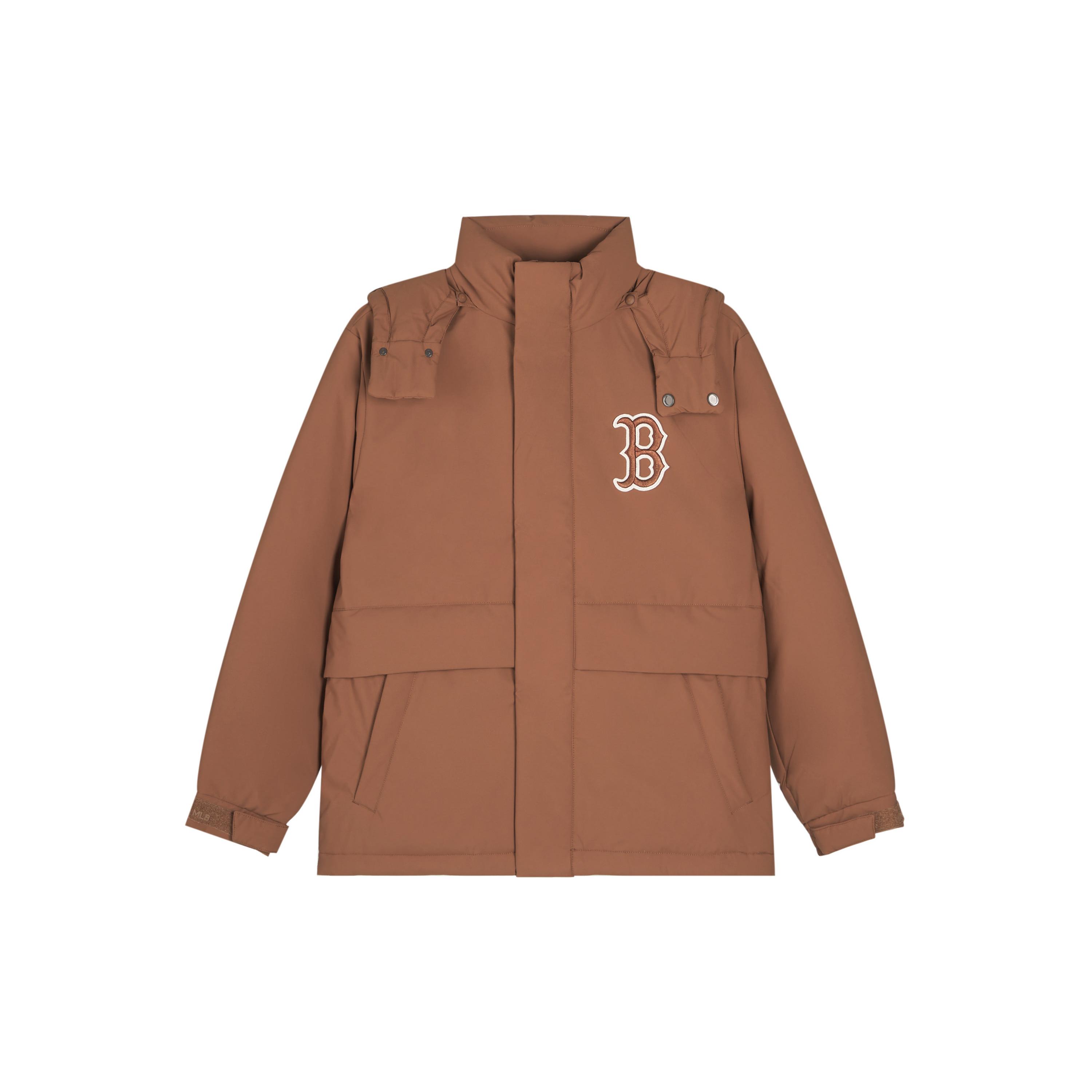 

New MLB Boston Red Sox FW24 Down Jacket Mid Length Unisex Brown 3ADJEC736-43BRS XS