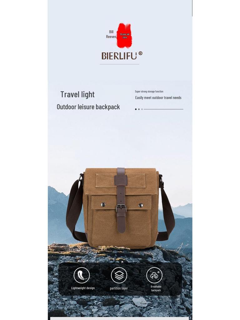 Men's Wear-Resistant Canvas Crossbody Bag