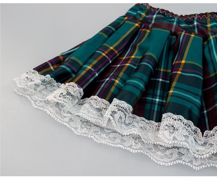 European & American Sexy Lingerie: Plaid Mini Skirt Role-Play Set
