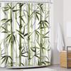Green Bamboo Shower Curtain Bamboo 3D Printed Outdoor Bathroom Curtain Japanese Asian Zen Spa Spring Botanical Waterproof Fabric