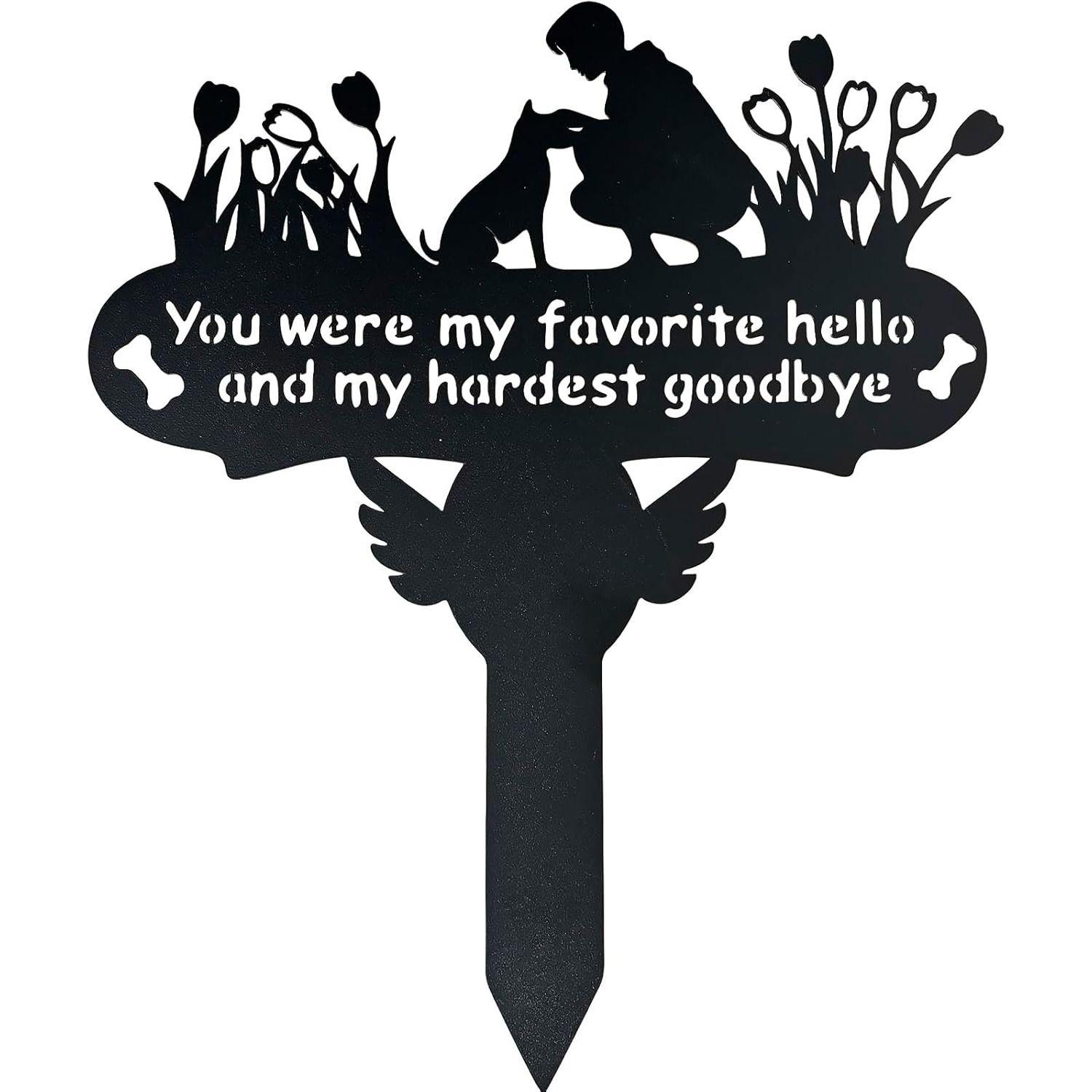 Мемориальная эмалированная металлическая табличка с гравировкой для могилы собаки, сада, кладбища