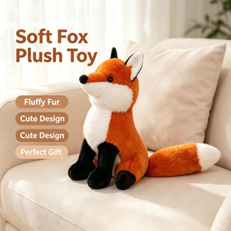 Peluche Volpe Morbido Soffice Sdraiato Peluche Animale Cartone Animato Carino Bambola Ripiena Volpe Ragazze Amante Regalo di San Valentino Kawaii Regalo di Compleanno Natale
