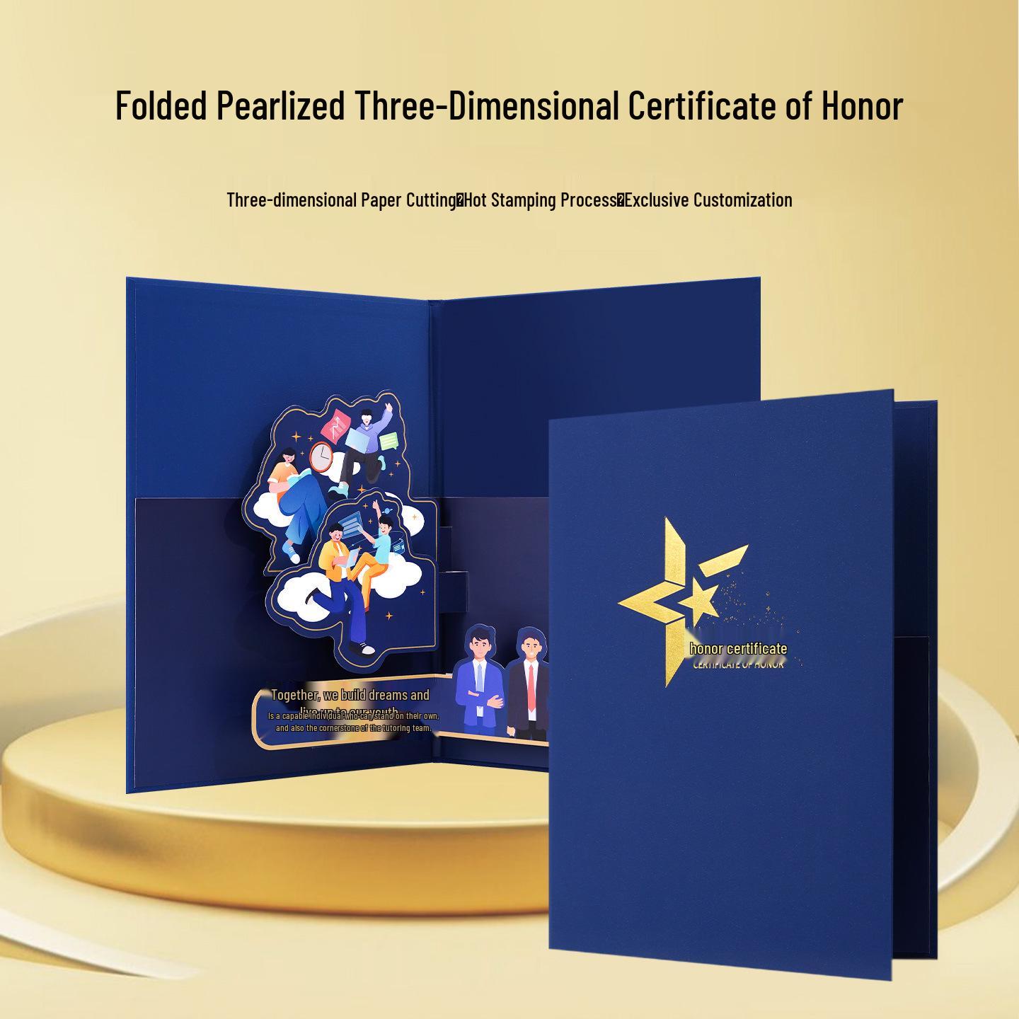 Custom A4 3D Paper Sculpture Certificate Holder for Award Ceremony