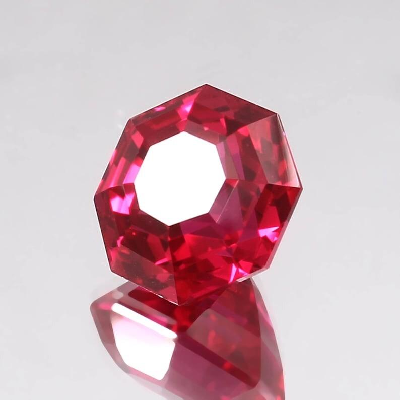 AAA 15 MM Flawless Blood Red Ruby Hexagon Cut Loose Gemstone Mozambique