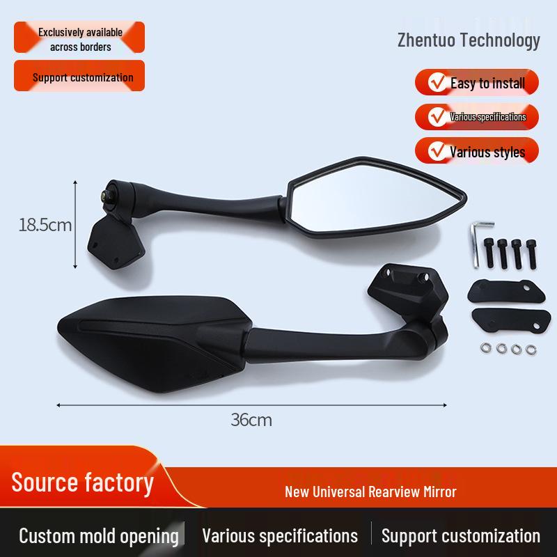 HD Wide Field Motorcycle Rearview Mirrors for Chunfeng CF250SR-6/6A, Left & Right