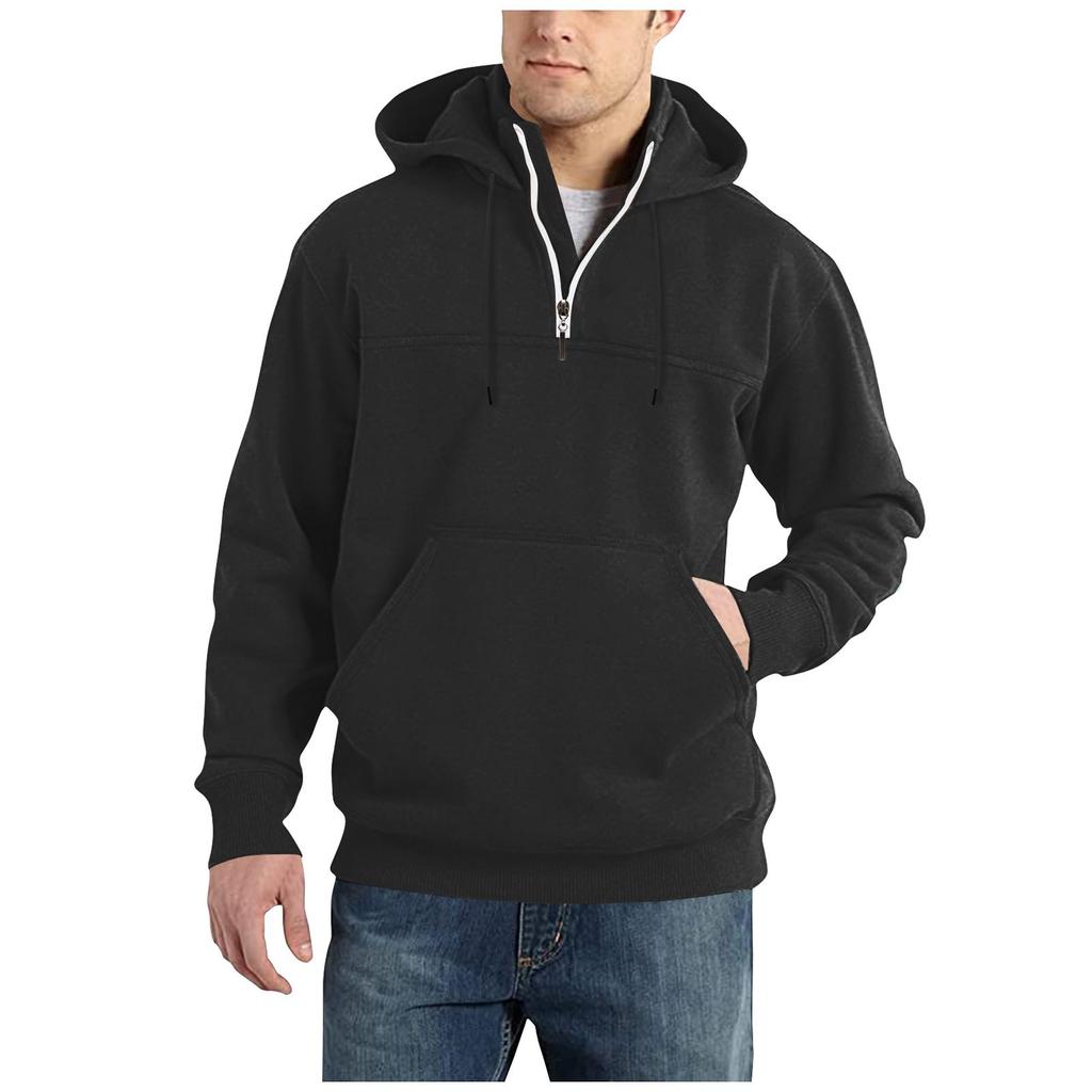 Herren Stehkragen Reißverschluss Kapuzenpullover Sport- und Freizeit-Hoodie