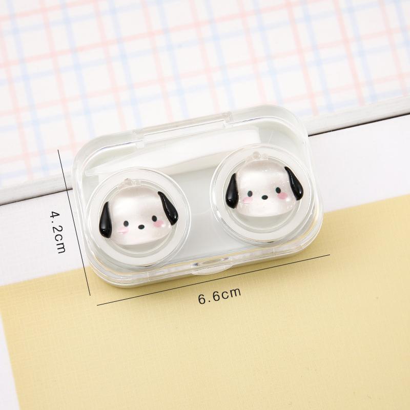 Kawaii Sanrio Contact Lens Box Cinnamoroll Kuromi Portable Travel Contact Lens Case With Tweezer Cartoon Cute Lens Nursing Tools
