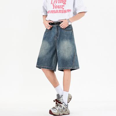 Updated Comfortable Fit Straight Jeans Elastic Waistband Lace-up Pants