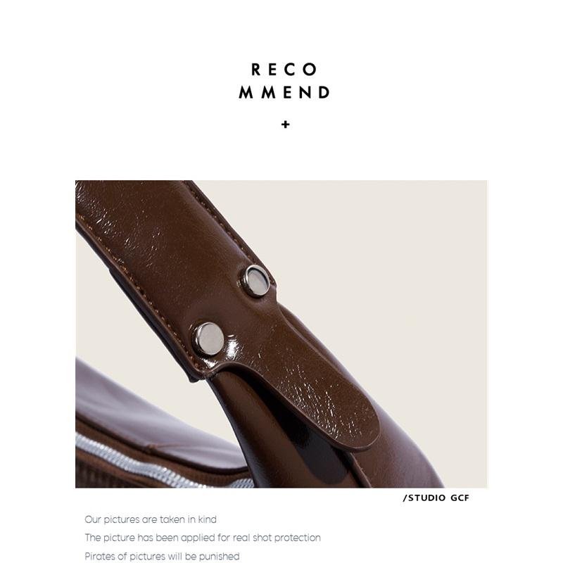 Tooxika Women's Retro Versatile Underarm Bag, Shiny Shoulder Baguette Handbag