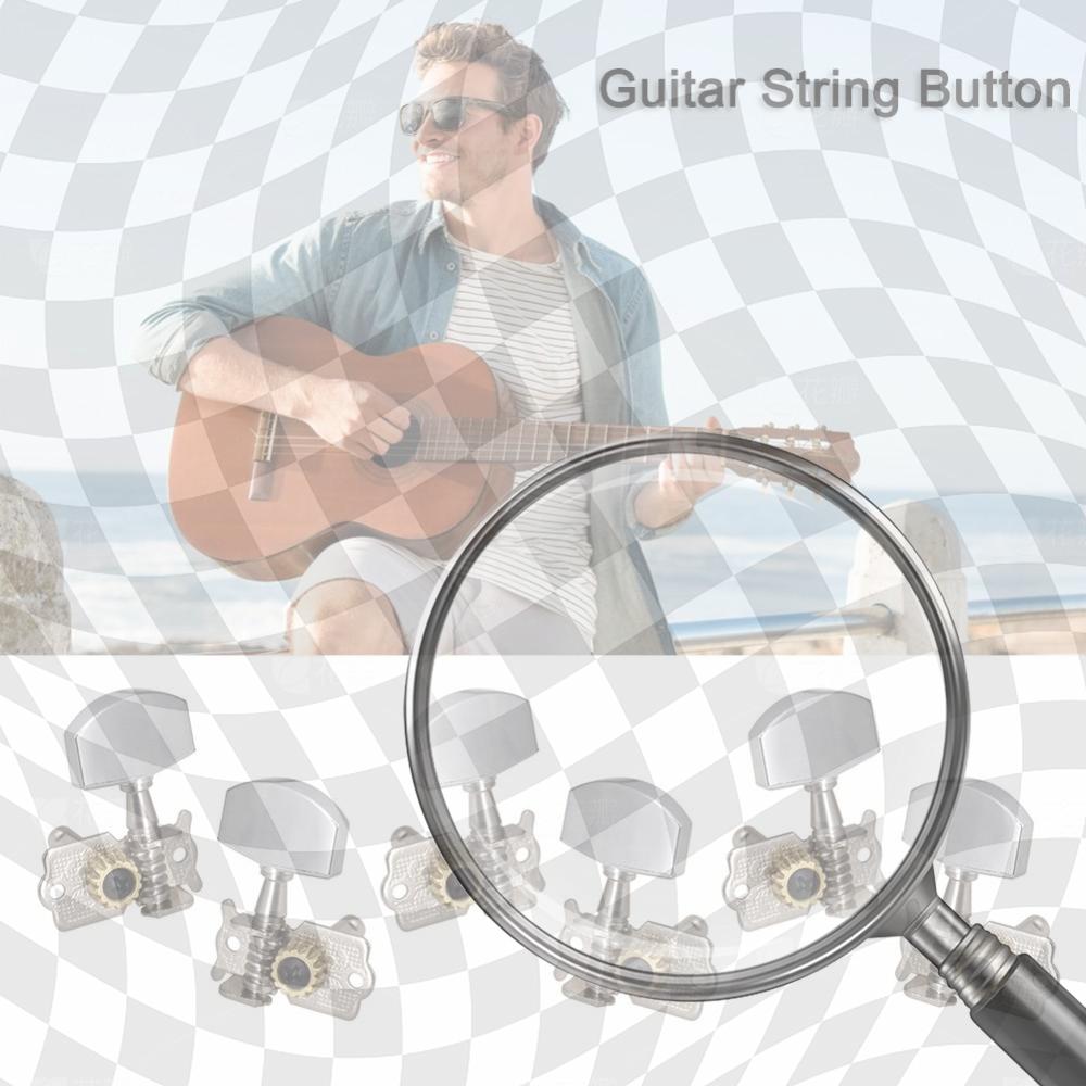 6x Металлические колки для гитары Колки-машинки Запасные части для акустической гитары Аксессуары для музыкальных инструментов China Mainland