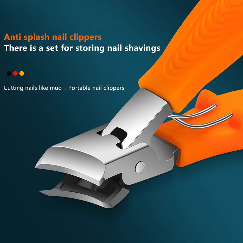 Professionelle schräge Nagelknipser Weite Kieferöffnung Anti-Spritz-Nagelknipser Edelstahl Zehennagelzange Maniküre-Werkzeuge