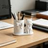 Cat Pen Holder, Cute Kitty Desk Organizer with Pens, Pencils, Makeup Brushes, 3D Printed Cat Sculpture for Home Office Desk Decor