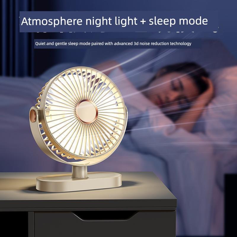 2024 New Model Desktop Mini Fan, Rechargeable, Silent, Small, Portable, Suitable for Students and Office Desks