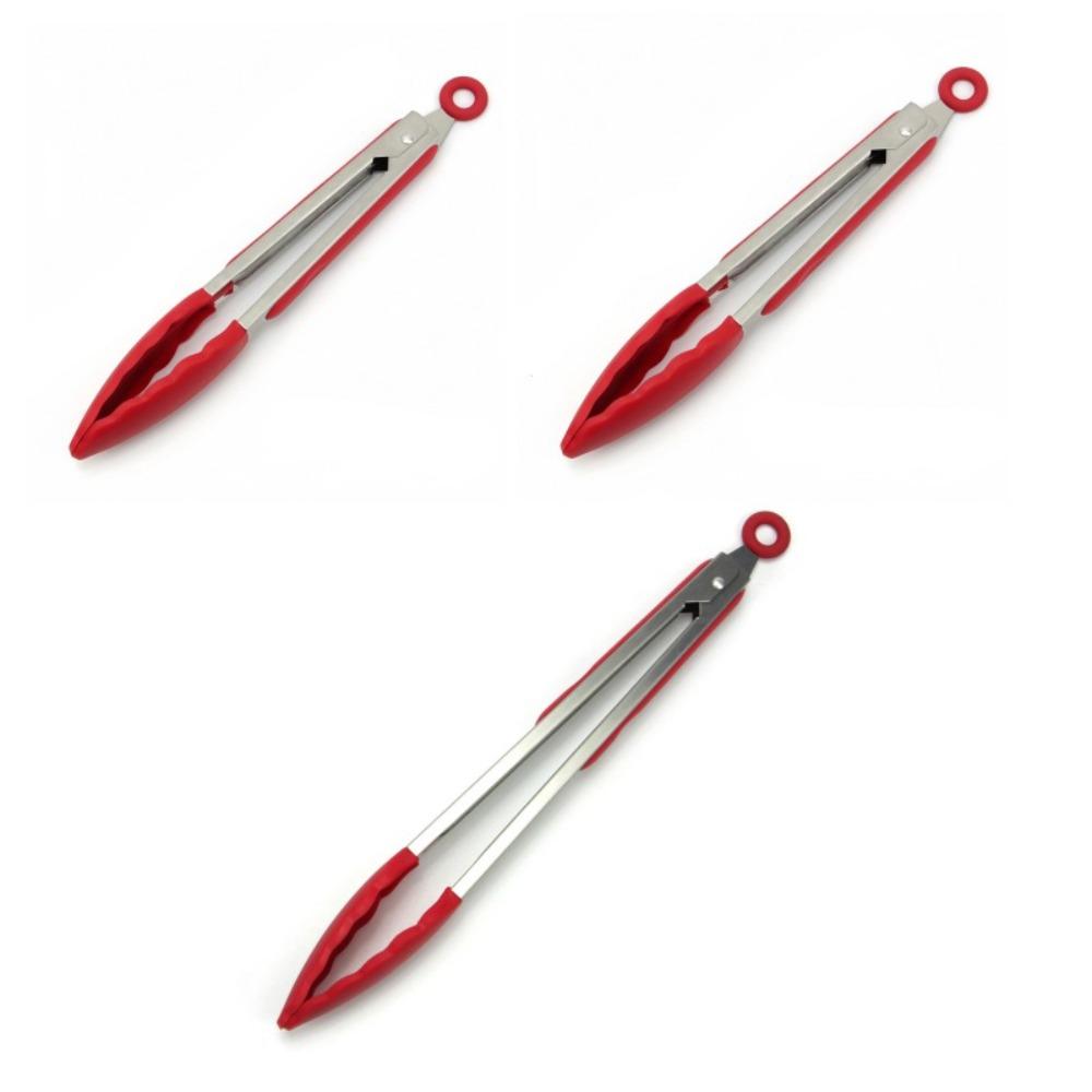 3 ks Silikonový hrot Klip na jídlo Žáruvzdorné kuchyňské kleště Odolné grilovací kleště Restaurace