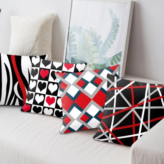 

Useful Pillowcase Soft Texture Invisible Zipper Multi Styles Removable Printed Cushion Throw Cover