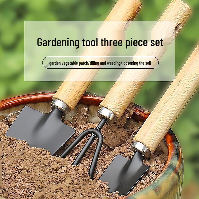 3-Piece Gardening Tool Set: Planting Rake, Small Shovel, and Spade for Vegetables, Flowers, and Succulents.