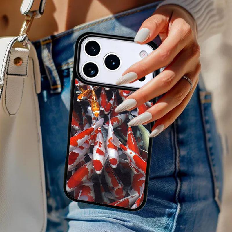 KOI CARP FISH soft Phone Case For iPhone 17 Air 14 15 13 12 Max Cover For Apple 14 15 16 16e 11 Pro Max Plus