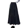 Corduroy Lace Patchwork A-line Drape Skirt for Women - Autumn/Winter 2025 Collection