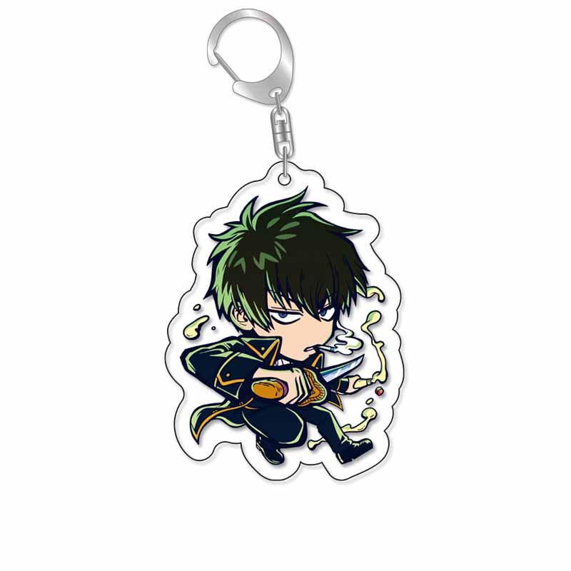 Gintama Cute Anime Keychain: Sakata Gintoki, Shimura Shinpachi, Kagura Bag Pendant. 5.5cm