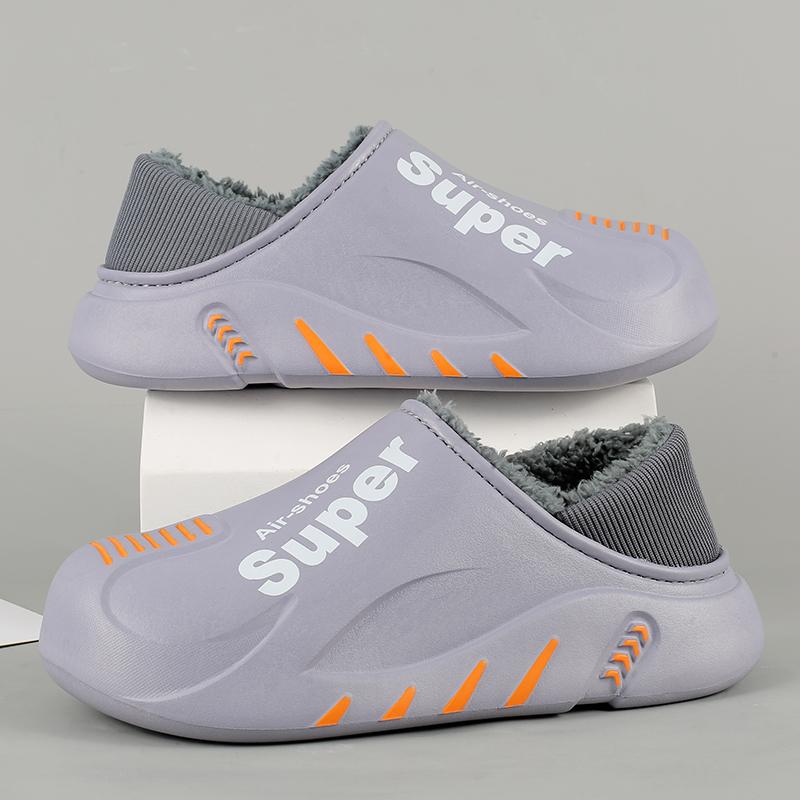 

Зимние мужские теплые тапочки Хлопковые тапочки На каблуке Уличные Домашние Теплая обувь Мужские Домашние Тапочки Плюшевые Теплые Тапочки 38-45 42-43 белый/серый