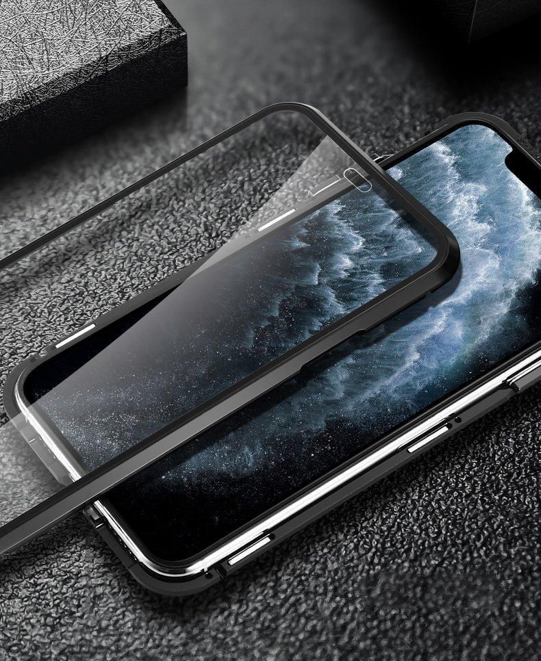 Wozinsky 360° Magnetic Cam Slider Case with Screen Glass & Camera Protection for Huawei P40 - Black