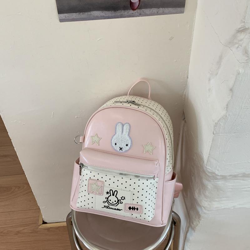 Schoolbag Cute Polka Dot Miffy Rabbit Backpack 1011 New High Value Fashion Versatile Casual Class Commuter Backpack