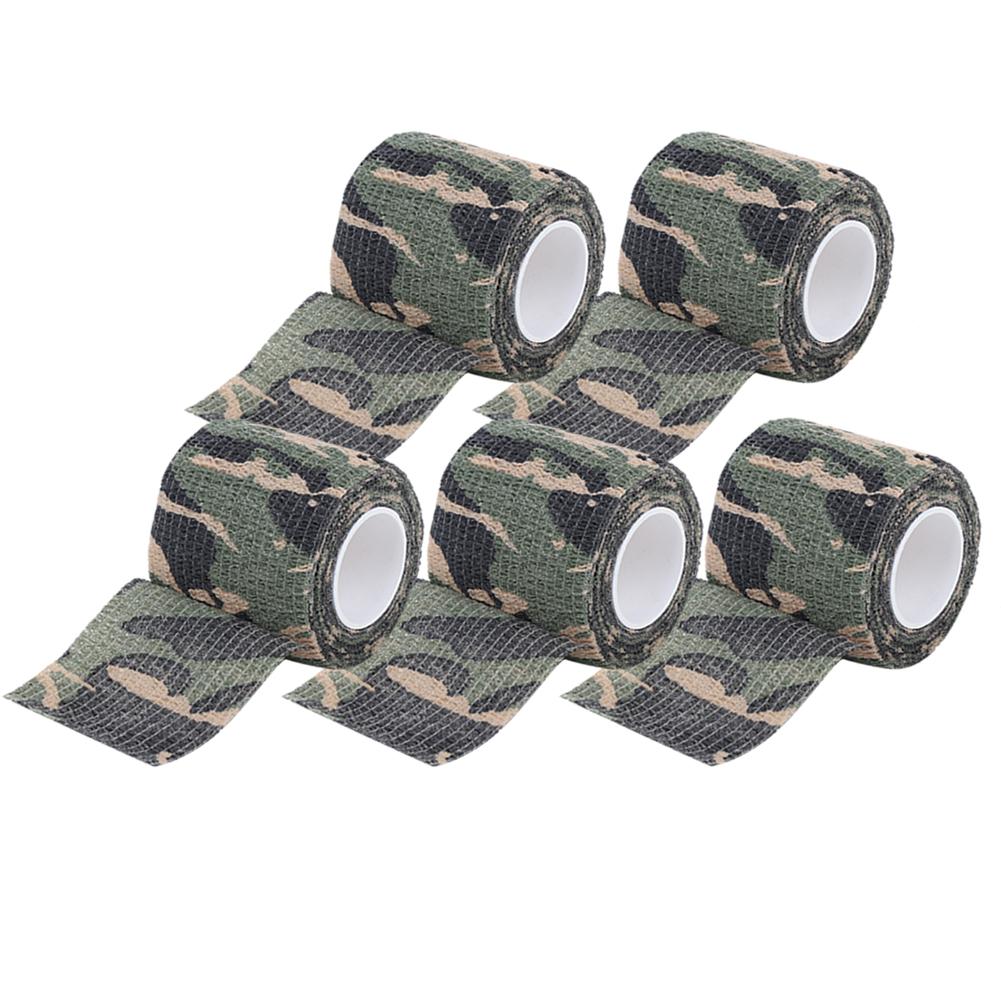 (5Pcs Set) SelfAdhesive NonWoven Outdoor Strench Tape Hunting Camouflage Tapes(Camouflage Des Bois )