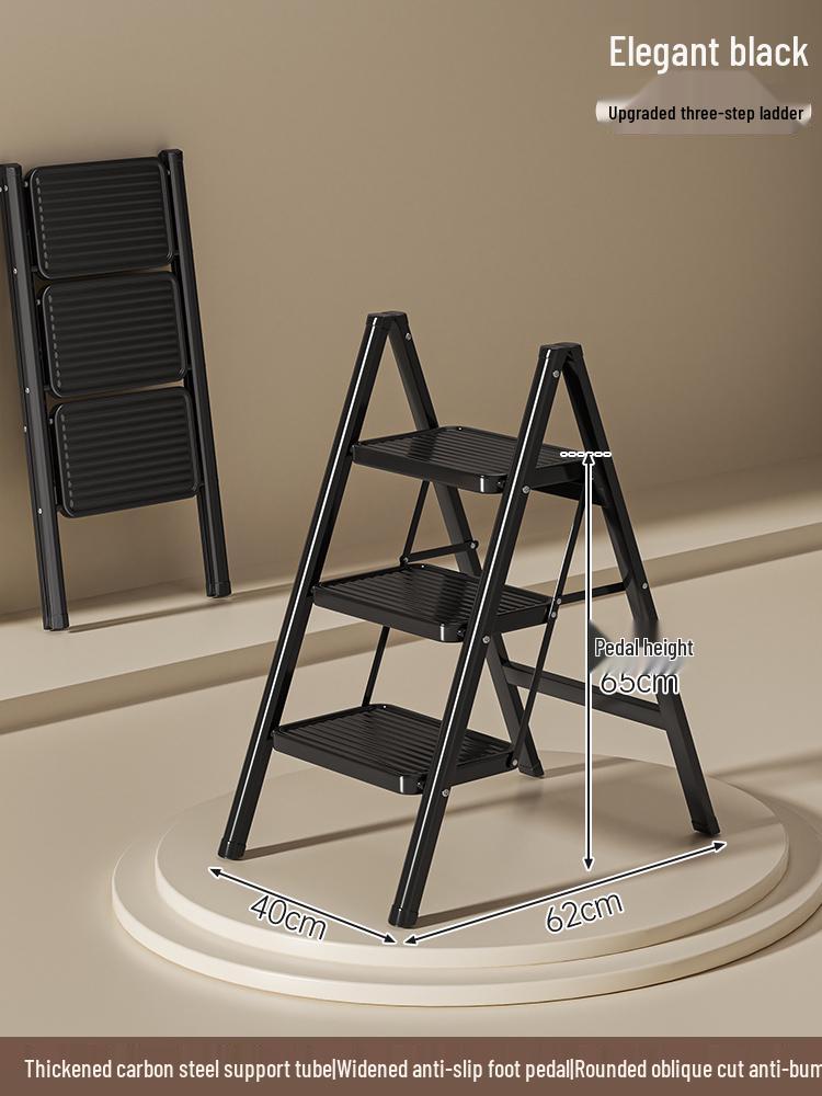 Telescopic A-Frame Folding Ladder - Indoor Multifunctional Ladder Stool with 3 or 4 Steps for Housewarming or Climbing Needs.