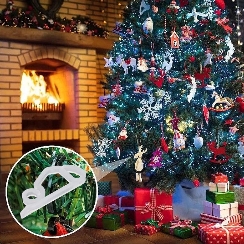 100pcs Christmas Lights Gutter Clips Reusable Waterproof Frostproof Plastic Gutter Clips String Light Hooks for Party