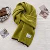 White wool versatile soft waxy knitted scarf women's winter warm long scarf casual couple