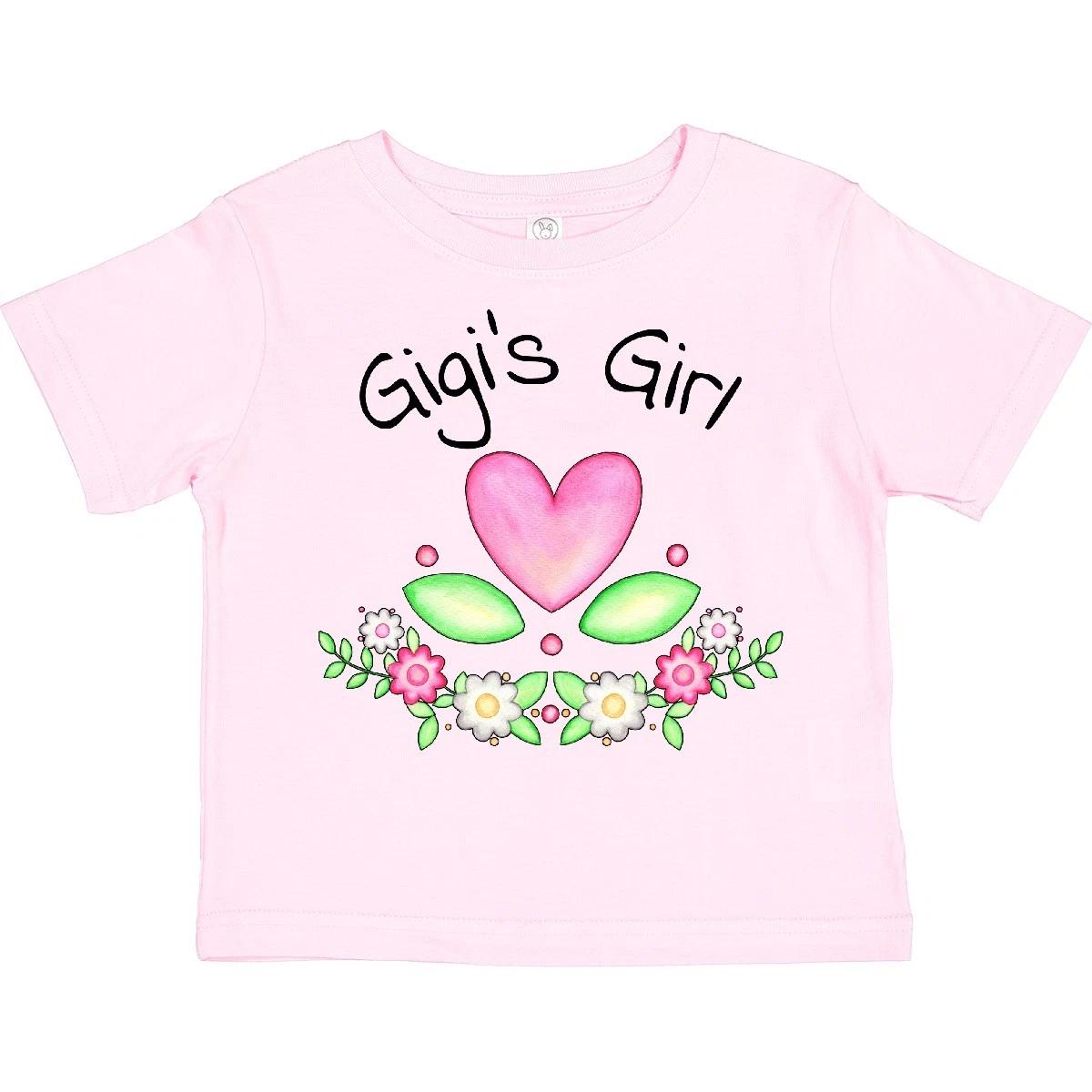 Inktastic Gigi s Girl- Heart Flowers Toddler kids boys T-Shirt Family Cute Grandma Gigi 130