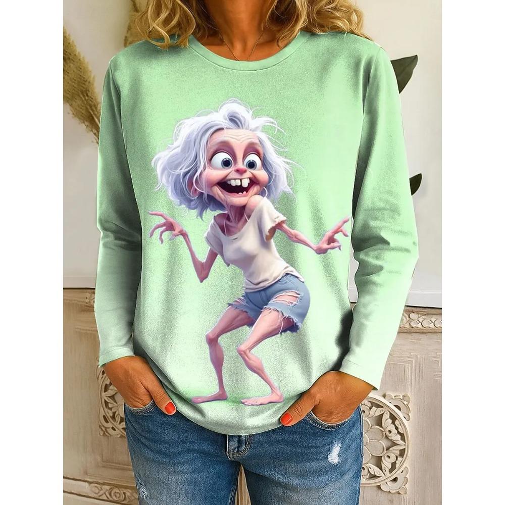 

Забавные мультяшные графические женские футболки с коротким рукавом и 3D-принтом - Мягкая полиэстеровая ткань средней эластичности, одежда свободного кроя для весны и осени XXXL