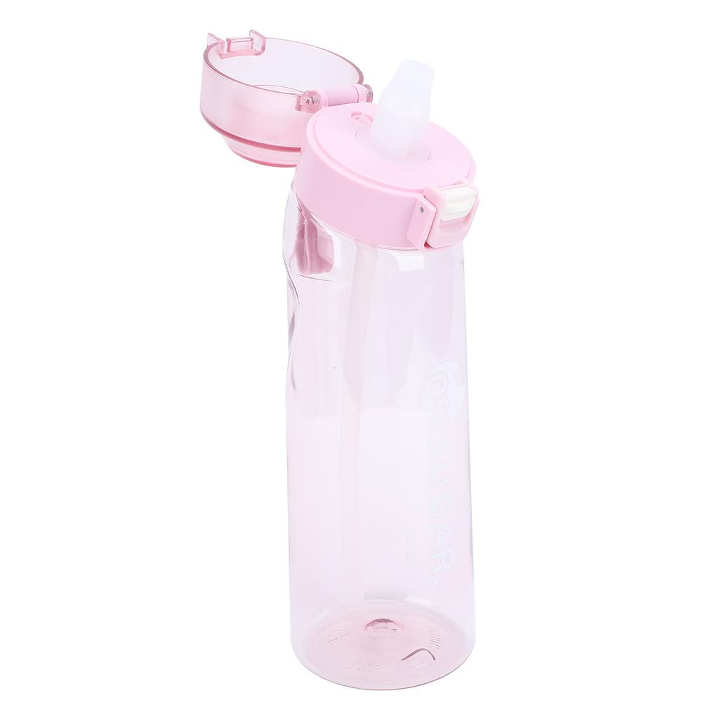650ml Air Scent Water Bottle Straw Scent Water Cup with 2 Rings for Hiking Picnic Outdoor Travel